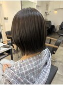 オリーブグレージュ透明感ボブヘイリーボブくびれボブ10代20代