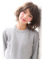 ヘアーアートシフォン 川口東口店(hair art chiffon) モーブカラーのワイドバングで大人かわいいくびれミディ 川口