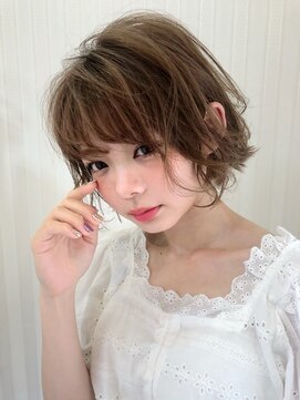 トータルビューティーサロン プリエ(prier) シースルーショートボブ ボブパーマ フレンチカジュアル