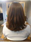 【くびれヘア】ココアブラウン