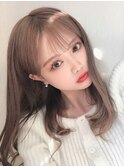 ba107透明感ニュアンスカラープラチナベージュオン眉ショート