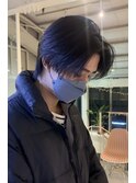 ♪メンズカット　韓国風カット　毛流れパーマ　センターパート