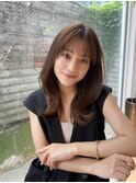 大人かわいいくびレイヤー顔まわりレイヤーカットマロンベージュ
