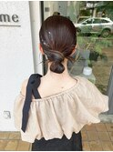 お呼ばれヘアセット/結婚式/ミディアムボブ