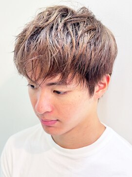 インタークロス 20代30代メンズショートナチュラルマッシュミルクティーブラウン