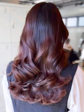 エインアンリー 明治神宮前(AIN.ANLY.) ホワイトグレージュミニウルフデジタルパーマチェリーブラウン