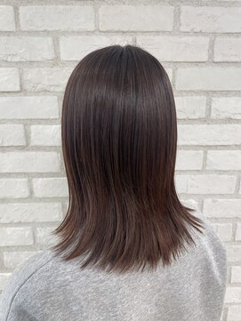 アッシュ 稲田堤店(Ash) マイルドピンクブラウン×外ハネミディアム