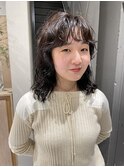 20代30代大人可愛いミディアムウルフくせ毛風パーマ
