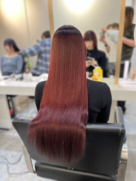 ブレンド 渋谷(BLend) メルティカラー.フェミニンロング.似合わせカット.レッドカラー