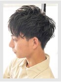 メンズ 爽やか刈上げショートスタイル ポイントパーマ