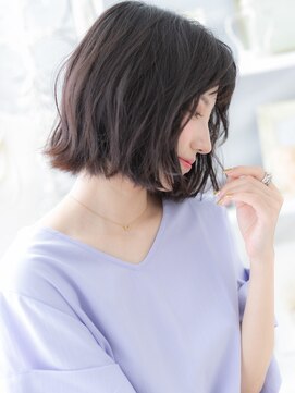 モッズヘア 越谷(mod's hair) ★黒髪アッシュ切りっぱなし小顔外ハネぱっつんボブ20代30代★1