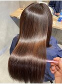 30代40代髪質改善カラー秋色レッドブラウン艶髪ストレート