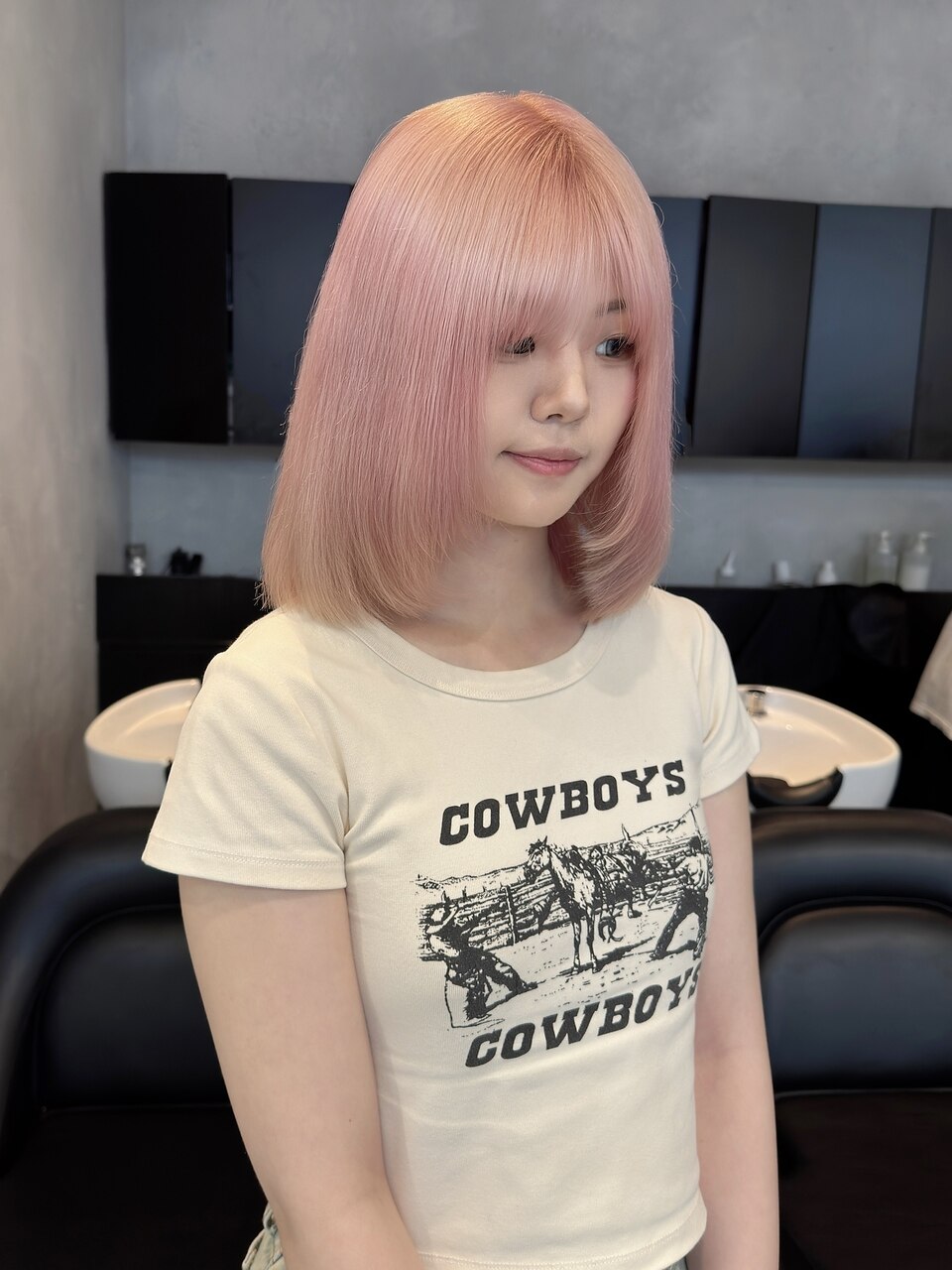 ホワイトピンク/心斎橋/大阪/ハイトーン/ダブルカラー/ブリーチ