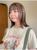 アンブレラカラーの外ハネミディアム/外ハネボブ/顔周りレイヤー