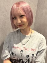 コト 福井大和田店(coto)&nbsp;福井レイヤーハイトーンボブブリーチ艶カラーピンクカラー