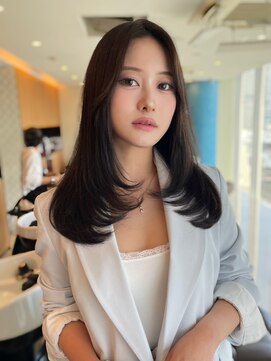 エアー 青山(AIR) 韓国ワンホンレイヤー髪質改善透明感ブリーチなしカラー