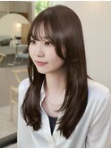 韓国風シースルーバング×小顔レイヤーロング
