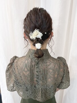 スイート ヘアデザイン(Suite HAIR DESIGN) ヘアアレンジ ボブ ポニー風 編みおろし風