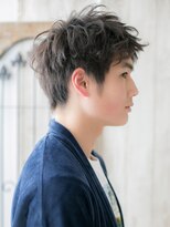 ダンディ館アダム 戸頭店&nbsp;アップバングで好感!カジュアルに仕上げた春パーマヘアE戸頭