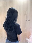 ブルーブラック×セミロング