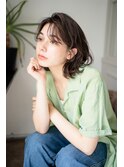 ワンカールパーマでくしゃっとニュアンスボブウルフ・・・HINATA