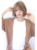 ローライトフォギーベージュ大人かわいいスリークボブ大人ボブ