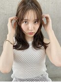 シースルーバング／ミディアムヘア