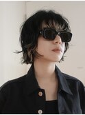 ボブパーマ、毛先にハイライト　ブリーチパーマスタイル/表参道