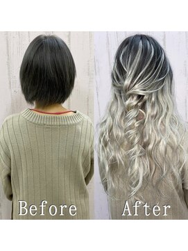 あるじゃんすー 神戸三宮店 ホワイトグレー#シールエクステ#エクステ#デザインカラー#神戸