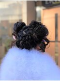 【他とは一味違う仕上がりに！】ツインお団子スタイル