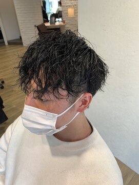 エヌプラス(N+) メンズヘアフェザーパーマサーフカール刈り上げセンターパート