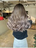 巻き髪とマッチ◎ハイトーン バレイヤージュ_white lavender_