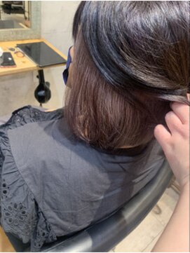 クシュ 所沢東口店(kusyu...) ペールベージュセクションカラーグラデーションカラー外ハネボブ