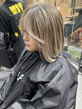 ラフ(LAFF) #バレイヤージュ#グレージュカラー#ボブウルフ#ココアベージュ