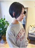 小顔丸みショートボブナチュラルグレーベージュアッシュブラック