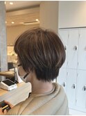 白髪ぼかし × ベージュハイライト