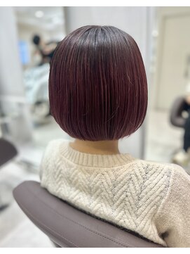 シュク 高円寺(SYUK) まとまるミニボブ/チェリーピンクカラー/ブリーチあり/高円寺