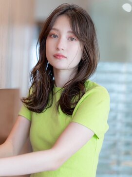 ケアリー 千葉ニュータウン中央(Carelly) 大人かわいい前髪セシルカットココアブラウンフリンジウェーブ