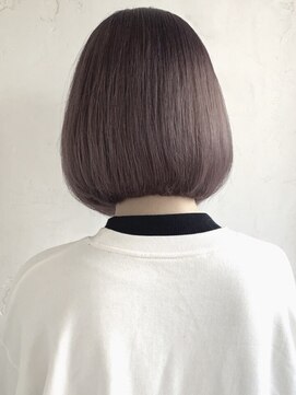 トレヘアー 京都 烏丸(tRe hair) ミニボブ　グレーピンク