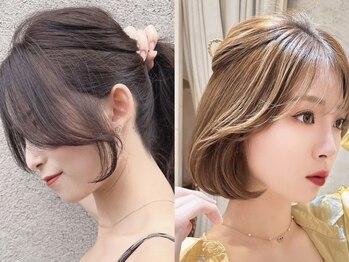 ロンドルーナ 岐阜(Lond Luna)の写真/前髪レイヤーカットで創る小顔映え◎柔らか曲線のくびれヘア[髪質改善/縮毛矯正/韓国/レイヤーカット/岐阜]