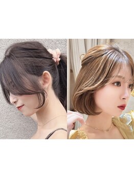 前髪レイヤーカットで創る小顔映え◎柔らか曲線のくびれヘア[髪質改善/縮毛矯正/韓国/レイヤーカット/岐阜]