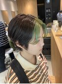 バングカラー×コバルトグリーン