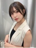 レイヤーカットマッシュショートボブウルフカット韓国◎前髪あり