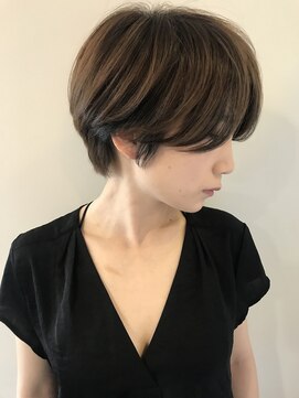 ニューヨークニューヨーク 阪急高槻店(NYNY) シースルーバングハンサムショートオリーブベージュハイライト