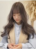 x透明感カラー/イメチェン/ホワイトブロンド/外ハネボブ/美髪
