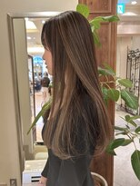 ロングヘア ストレートヘア ハイライトヘア 銀座 有楽町