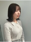 オリーブ系カラー/切りっぱなしワンレングス/イルミナカラー