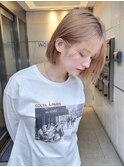 小顔大人ボブ暗めカラーミディアムデザインカラー