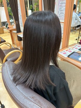 抜け感地毛風黒髪（暗髪）ナチュラルストレート