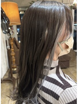 ワースホワイル(WORTH WHILE) クラゲヘアーオリーブグレーココアベージュインナーブリーチ